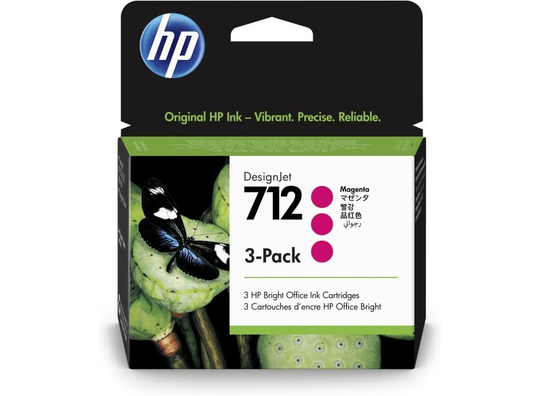 HP 712 3-Pack 29-ml Magenta DesignJet In