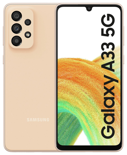 SIM Free Samsung Galaxy A33 5G 128GB Mobile Phone - Peach