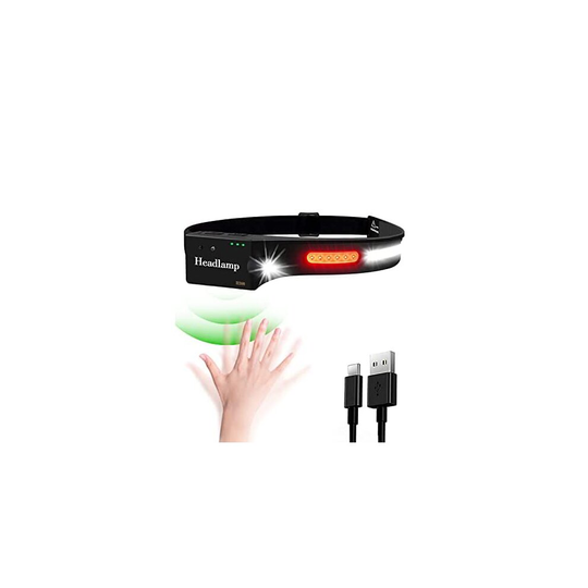 Head Torch Rechargeable 650 Lumens 230 Degree 5 Modes Motion Sensor Headlamp, Widen View LED Head Torch, IPX4 Waterproof Hands-Free Flashlight f