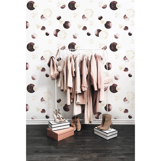 Walllpaper Roll 360X250cm Kitchen Livingroom Bedroom Mural Decoration Wallpaper Material With Print - Geometric Goldbrown Wheels