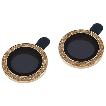 Rhinestone iPhone 14/14 Plus Camera Lens Protector - Gold
