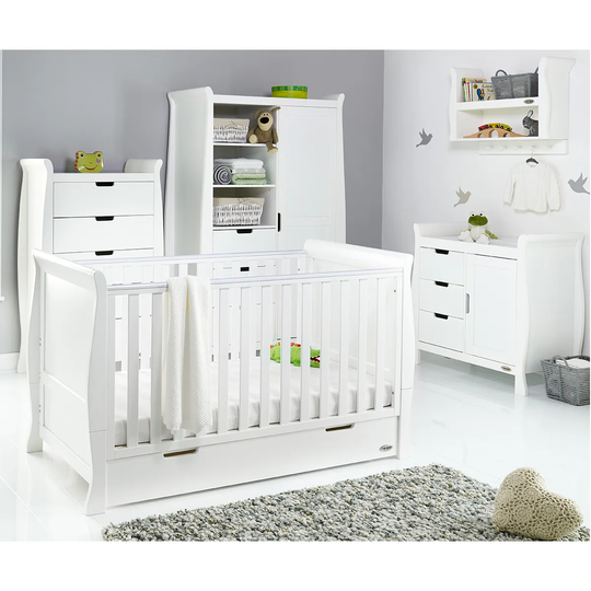 Obaby Stamford Classic Sleigh 4 Piece Room Set - White
