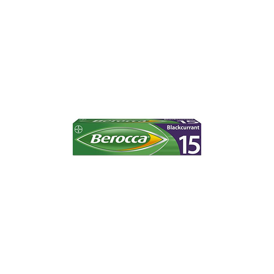 Berocca Vitamin C Effervescent Tablets, with Magnesium, Vitamin B12 and Vitamin B Complex, Blackcurrant Flavour, 1 Pack of 15 Tablets - 2 Weeks Supply