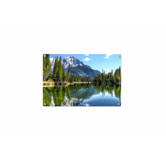 Lake Mountains Magnetic Wall Mounted Photo Memo Board
