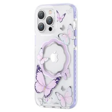 Kingxbar Butterfly Shiny iPhone 14 Pro Max Hybrid Case - Purple