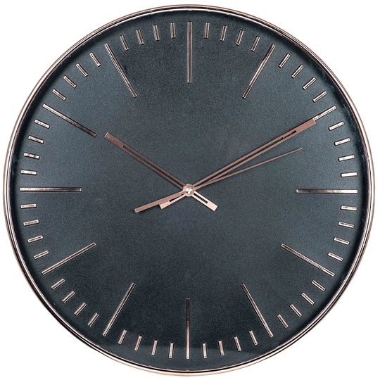 Celestial Copper & Black Round Wall Clock