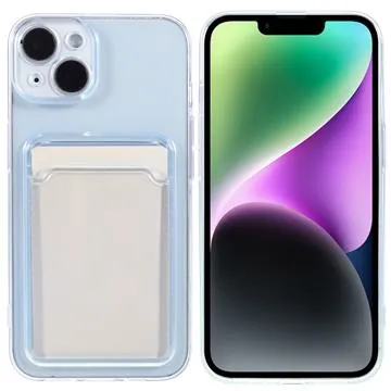 iPhone 14 Plus TPU Case with Card Holder - Transparent