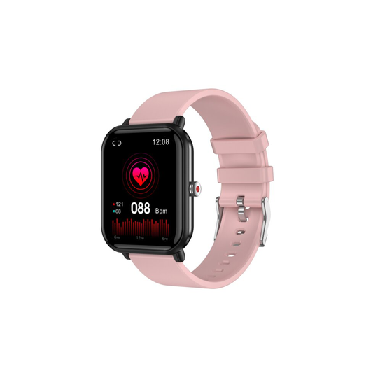 (Pink) Pro Smart Watch 1.7 Inch Bluetooth Heart Rate Monitor SpO2 Men Sport Fitness Tracker 5ATM Waterproof Women Smartwatch Clock