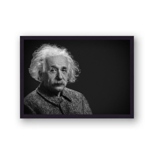 Black and White Portrait of Albert Einstein by Vouvart - Picture Frame Memorabilia