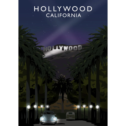 Hollywood Night by Richard O'Neil - Graphic Art Print on Paper
