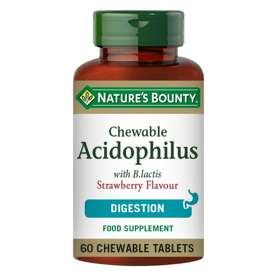Nature's Bounty Chewable Acidophilus with B. lactis Strawberry Flavour Chewable Tablets - Pack of 60