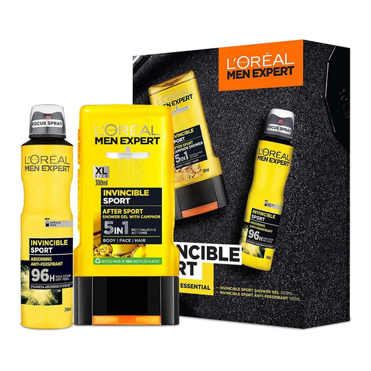 L'oreal Men Expert Invincible Sport Shower Gel & Body Spray 2Pc Gift Set For Him
