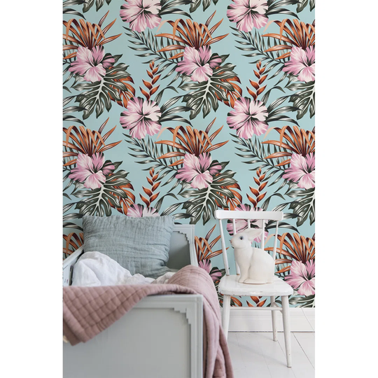 Phuket Hibiscus Flowers Floral Wallpaper