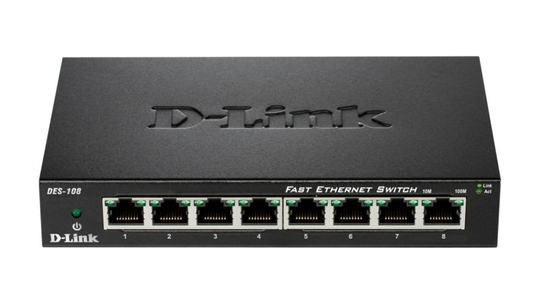 D-Link DES-108 - 8-port 10/100 Metal Switch