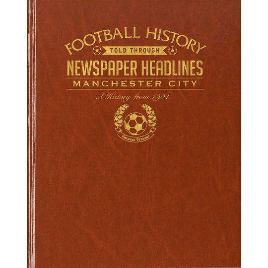 Manchester City Newspaper Book - Brown Leatherette