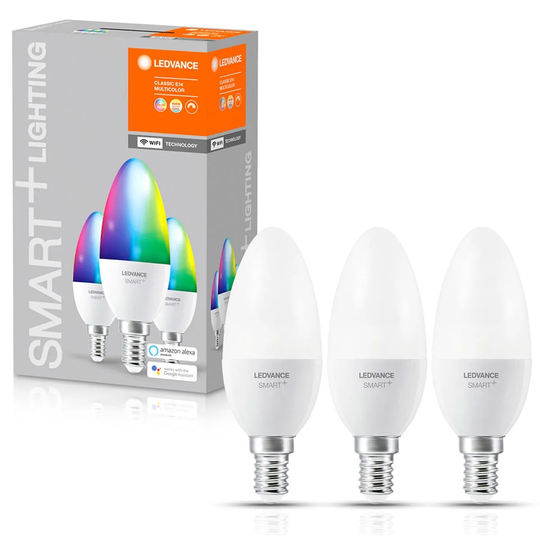 Ledvance Smart+ Wifi Candle 40W Bulb RGBW E14 Pack Of 3