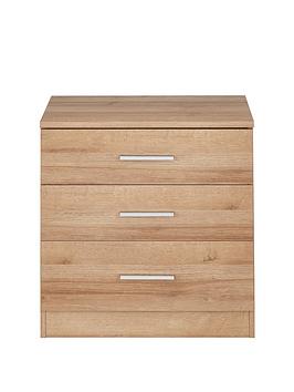 Everyday Panama 3 Drawer Wide Bedside Cabinet