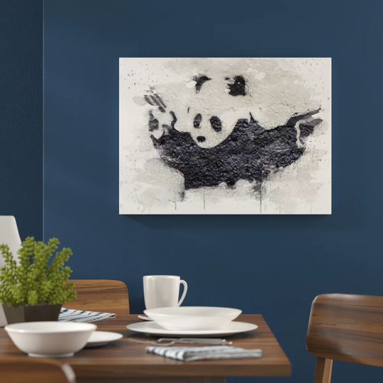 'Banksy Panda Guns Graffiti Wall Art' Graphic Art Print Poster