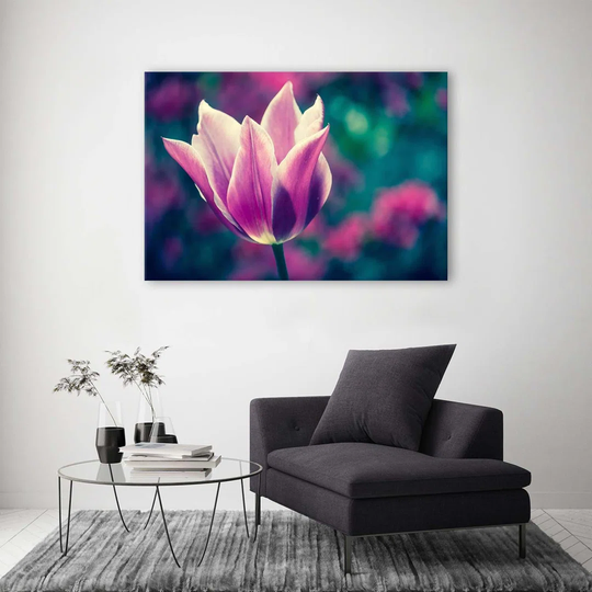 Canvas Print Tulips Flowers Nature Purple