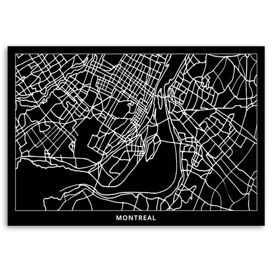 Canvas Print City Map Montreal
