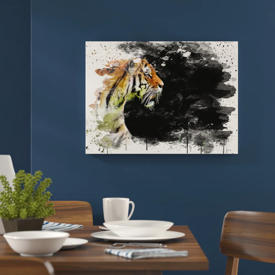'Walking Tiger' Graphic Art Print Poster