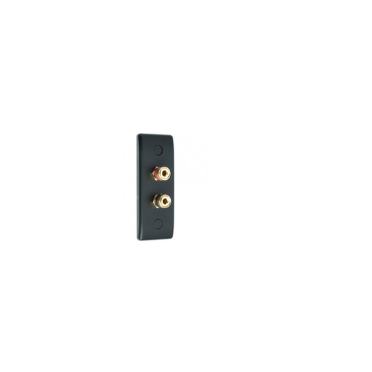 Matt Black Slimline Architrave 2 Post Speaker Wall Plate - Non Solder