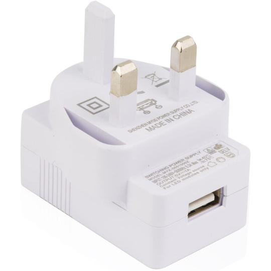 USB Power Adapter 3 Pin Plug Mains Charger UK Wall Plug for Led Light Strip,iPhones, iPods, Mobile Phones, Digital Cameras and Other Device.