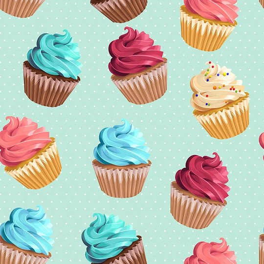 Cupcakeslarge 2.5m x 2.5m Matte Wallpaper Roll
