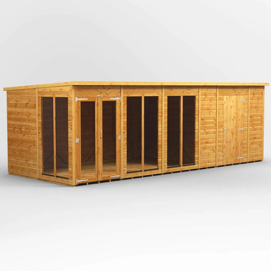 20X8 Power Pent Summerhouse Combi Including 6Ft Side Store