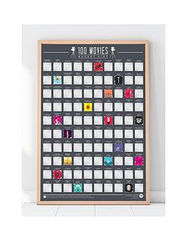 Gift Republic 100 Moviesbucket List Scratch-Off Poster