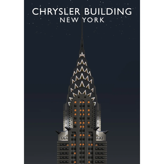 Chrysler Building Night by Richard O'Neil - Graphic Art Print on Paper