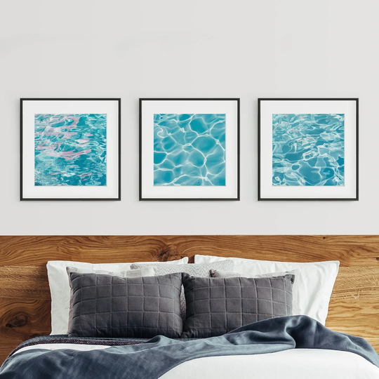 The Pool Triptych - 3 Piece Picture Frame Photograph Print Set on Paper