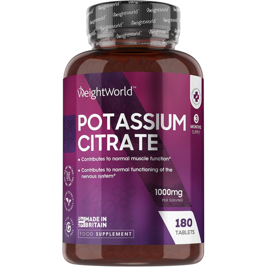 WeightWorld Potassium Citrate 1000mg - 180 Tablets (3 Month Supply)
