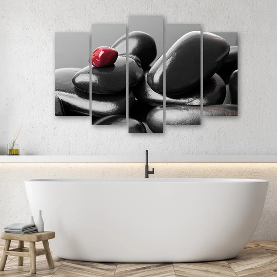 Canvas Print Black Zen Stones