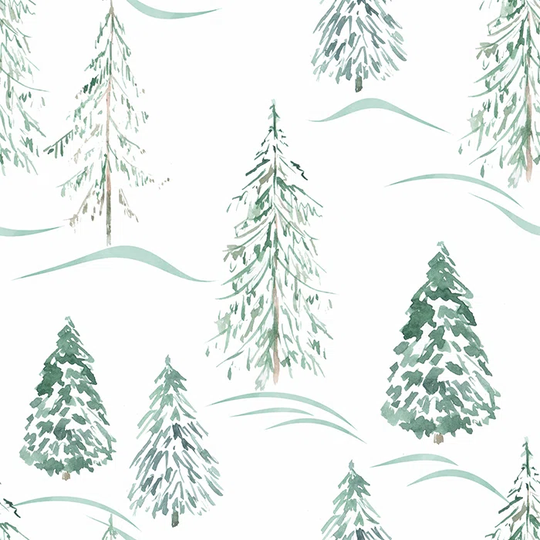 Walllpaper Roll 416X254cm Mural Decoration Kitchen Livingroom Bedroom Wallpaper Material With Print - Winter Aquarelle Forest Trees