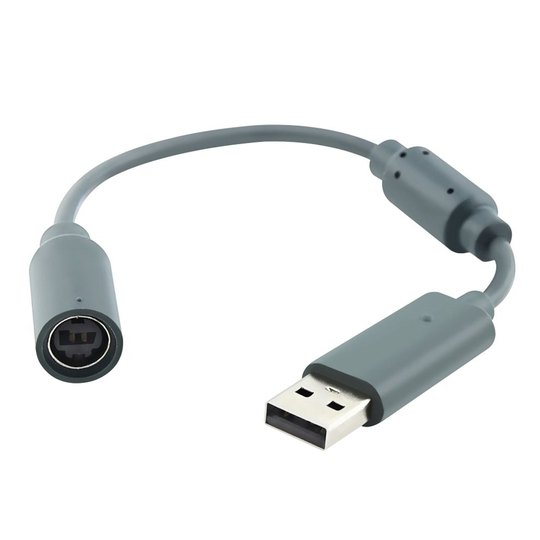 (Grey) Xbox 360 Wired Controller Breakaway to PC USB Port Adapter Converter