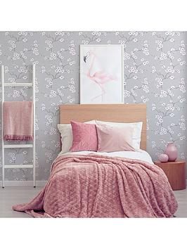 Fresco Apple Blossom Grey/Pink Wallpaper
