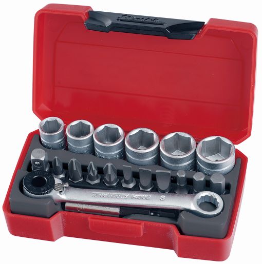 Teng Tools T1419 | 19 Piece 1/4" Drive Bit Socket Set