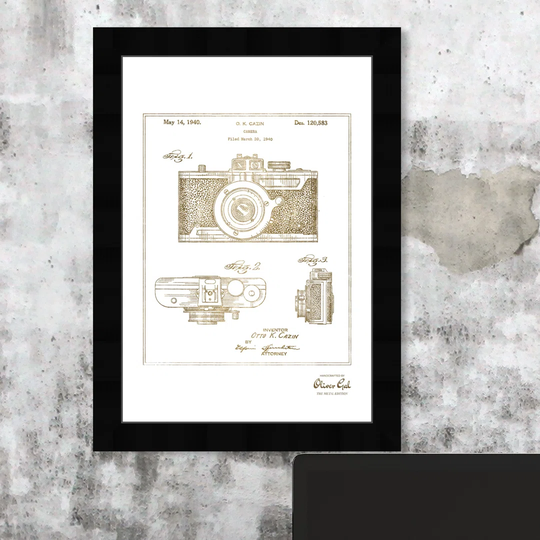 'Cazin Design For a Camera 1940' Framed Graphic Art in Gold