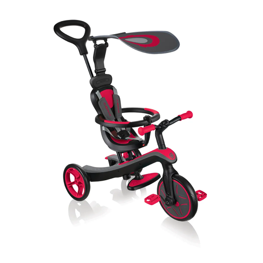 Globber Explorer Trike 4 In 1 with Headrest - Red