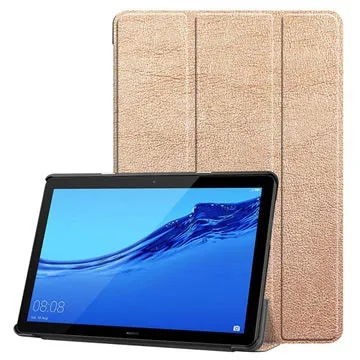Tri-Fold Series Huawei MediaPad T5 10 Folio Case - Champagne Gold