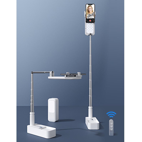 Smart Phone Holder Stand with Wireless Dimmable LED Selfie Fill Light
