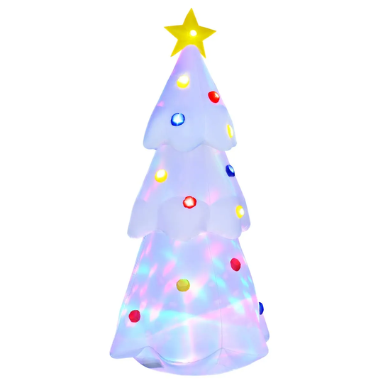 Bon Noel 1.8M Inflatable Christmas Tree with Colourful Decorations For Garden