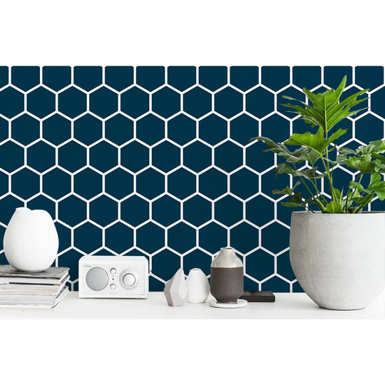 Lamare Utensil Aqua Geometric Hexagon Wallpaper