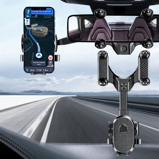 360°Rotatable And Retractable Car Mobile Phone Holder Rear View Mirror