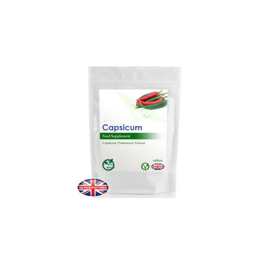 Capsicum 500mg Extract - 120 Tablets (V) Capsaicin, Healthy Heart, UK