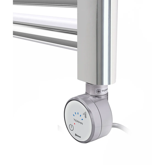 Terma Leo Electric Towel Rail with "MOA BLUE" Thermostatic Element Chrome - 800 x 500mm 200w