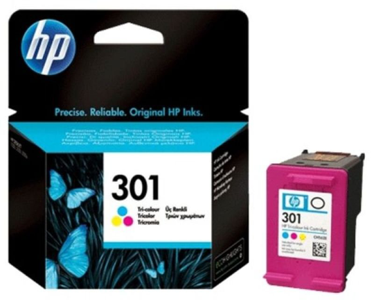 HP 301 Tri-Colour Original Ink Cartridge - Standard Yield 190 Pages - CH562EE