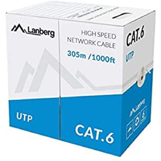 lanberg LCU6/10cc - 0305 - PLUG CAT 6 SOLID NETWORK CABLE UTP 305 m Grey
