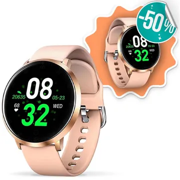 Buy one get one 50% off - 2 pcs. Smartwatch with Heart Rate K12 - Rose Gold